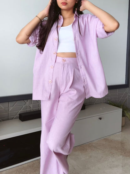 Lilac Shirt Pant Co Ord Set ( Best Seller )